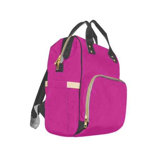color medium violet red Multi-Function Diaper Backpack/Diaper Bag (Model 1688)