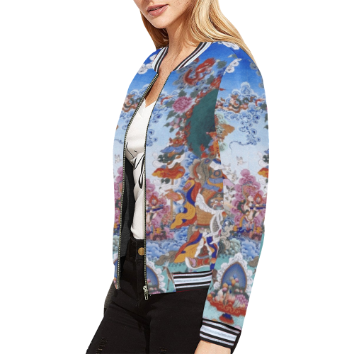 Four Heavenly Kings, by Ivan Venerucci Italian Style All Over Print Bomber Jacket for Women (Model H21)
