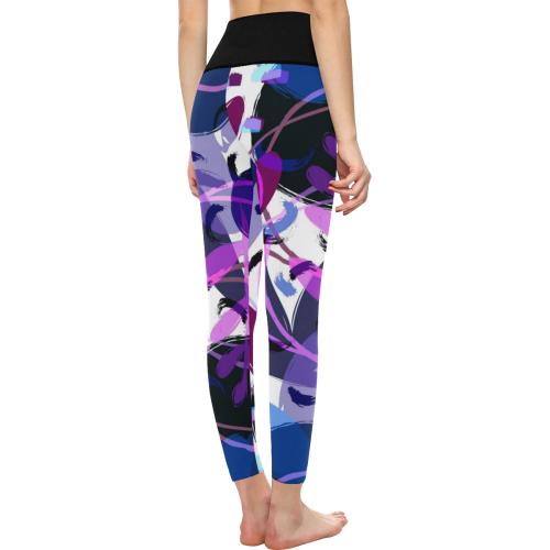 Fun Messy Abstract Women's All Over Print High-Waisted Leggings (Model L36)