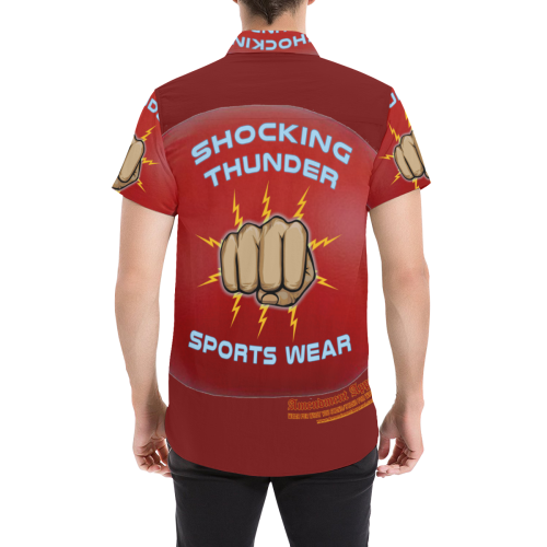 Shocking Thunder S/S Large Men's All Over Print Short Sleeve Shirt/Large Size (Model T53)