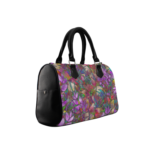 Floral Abstract Stained Glass G175 Boston Handbag (Model 1621)