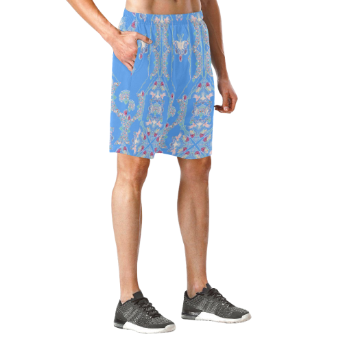 blue nature Men's All Over Print Elastic Beach Shorts (Model L20)