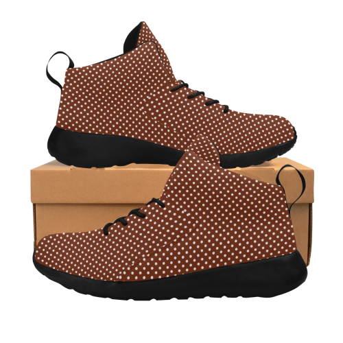 Brown polka dots Women's Chukka Training Shoes (Model 57502)