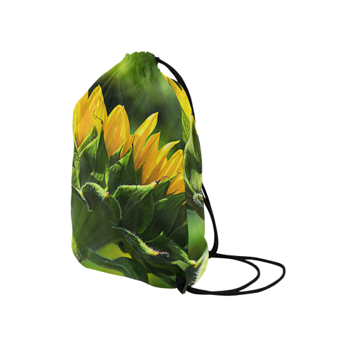 Sunflower New Beginnings Medium Drawstring Bag Model 1604 (Twin Sides) 13.8"(W) * 18.1"(H)
