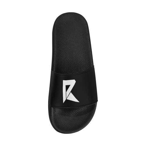 Black & White Slide Men's Slide Sandals (Model 057)