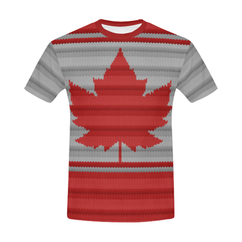 Canada T-shirts Winter Canada Plus Size Shirts All Over Print T-Shirt for Men/Large Size (USA Size) Model T40)