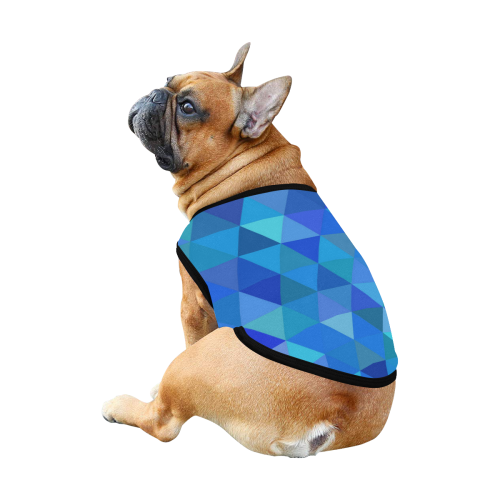 Autumn Colored Triangles Blue All Over Print Pet Tank Top