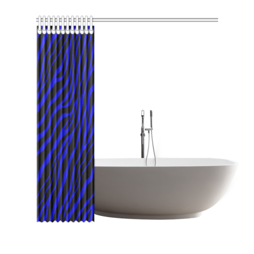 Ripped SpaceTime Stripes - Blue Shower Curtain 72"x72"