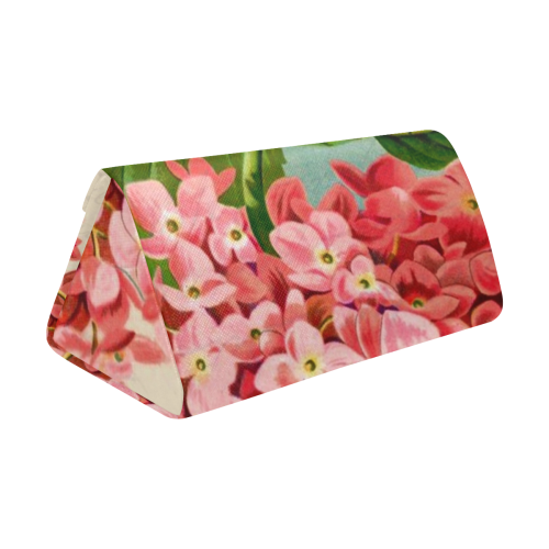 pink hydrangia Custom Foldable Glasses Case