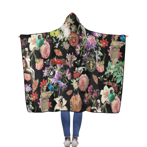 Garden Party Flannel Hooded Blanket 56''x80''