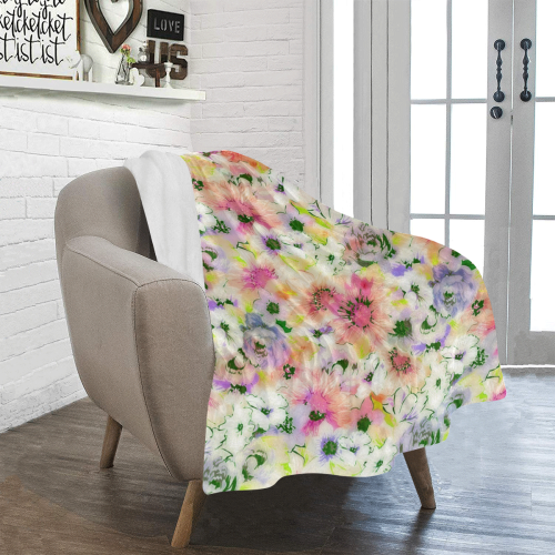 pretty spring floral Ultra-Soft Micro Fleece Blanket 30''x40''