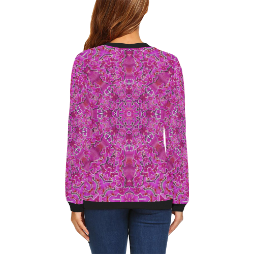 flowering and blooming to bring happiness All Over Print Crewneck Sweatshirt for Women (Model H18)