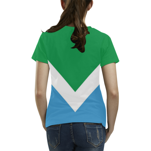 Vegan Flag All Over Print T-Shirt for Women (USA Size) (Model T40)