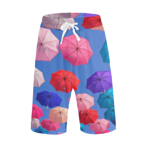 rainbow umbrellas Men's All Over Print Casual Shorts (Model L23)