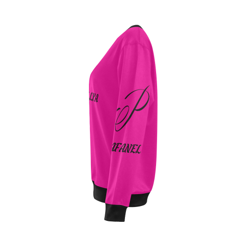 Women's Pink & Black Sweatshirt All Over Print Crewneck Sweatshirt for Women (Model H18)
