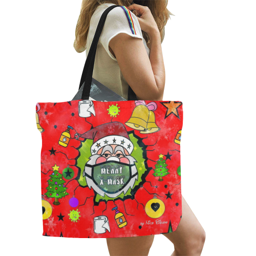 Merry X Mask by Nico Bielow All Over Print Canvas Tote Bag/Large (Model 1699)