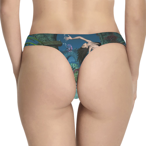 Wonderful mermaid Women's All Over Print Thongs (Model L30)