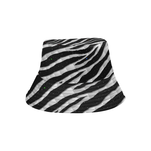 Ripped SpaceTime Stripes - White All Over Print Bucket Hat