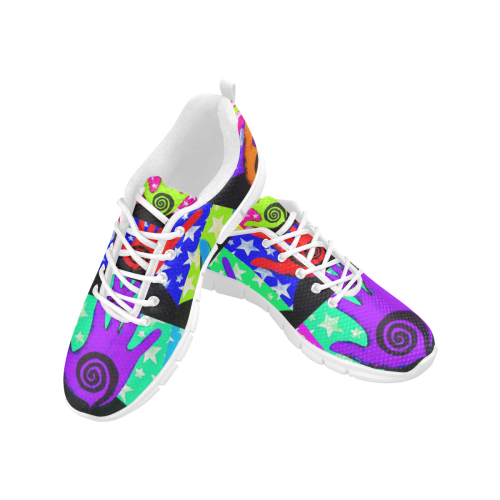 World Hands inspired by Warhol II Men's Breathable Running Shoes (Model 055)