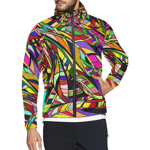 colorful abstract Unisex All Over Print Windbreaker (Model H23)