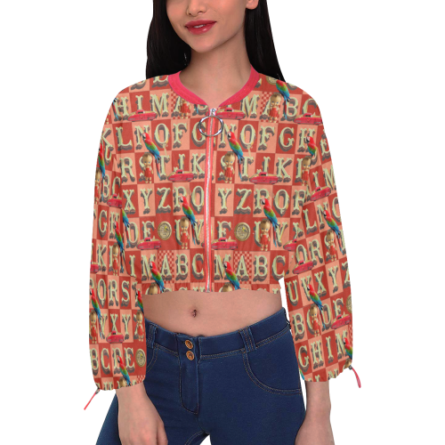 A Parrot in the Nursery Cropped Chiffon Jacket for Women (Model H30)