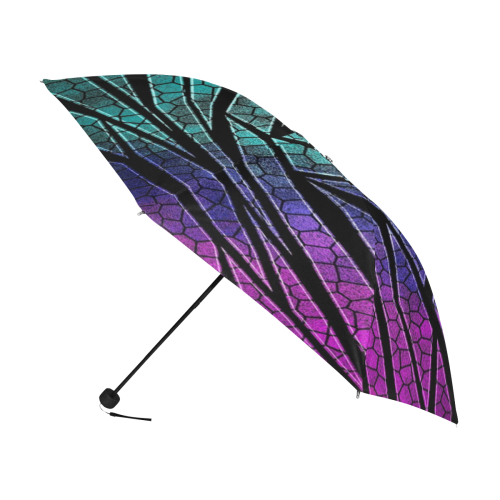 Neon Rainbow Cracked Mosaic Anti-UV Foldable Umbrella (U08)