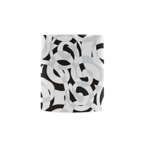 Black White Grey SPIRALS pattern ART Custom White Mug (11OZ)