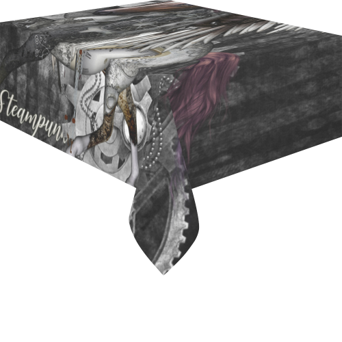 Aweswome steampunk horse with wings Cotton Linen Tablecloth 52"x 70"