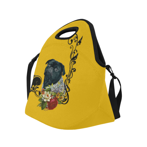 Romantic Old School Pug Neoprene Lunch Bag/Large (Model 1669)