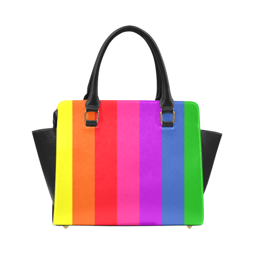 Rainbow Stripes Striped Pride Flag NEU Classic Shoulder Handbag (Model 1653)