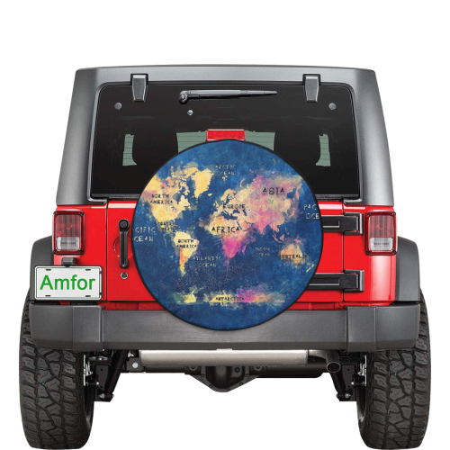 world map #map #worldmap 32 Inch Spare Tire Cover