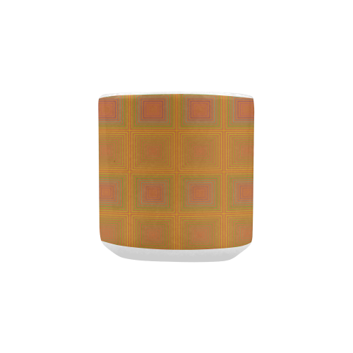 Golden pink multicolored multiple squares Heart-shaped Mug(10.3OZ)