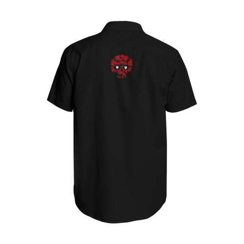 Rose Skull Logo Men's Short Sleeve Shirt with Lapel Collar (Model T54)