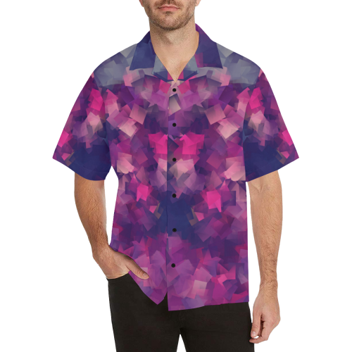 purple pink magenta cubism #modern Hawaiian Shirt (Model T58)