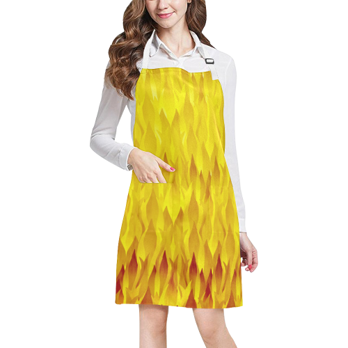 Fire and Flames Illustration All Over Print Apron