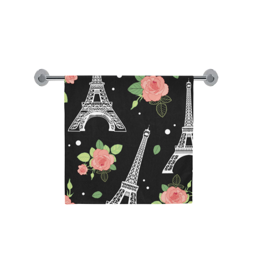 Eifel Tower Paris and Roses Bath Towel 30"x56"