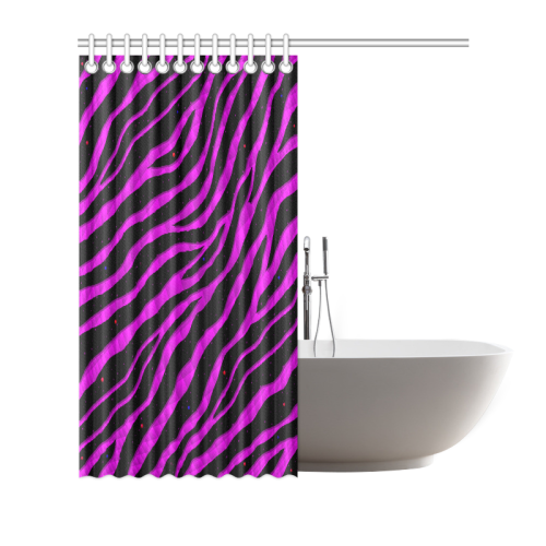 Ripped SpaceTime Stripes - Pink Shower Curtain 72"x72"