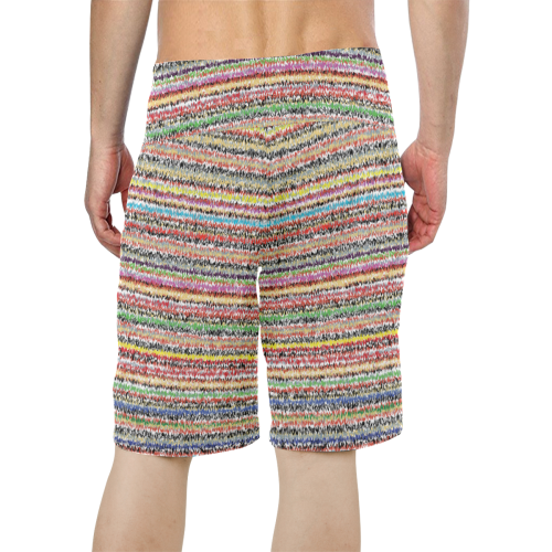 Patterns of colorful lines Men's All Over Print Board Shorts (Model L16)