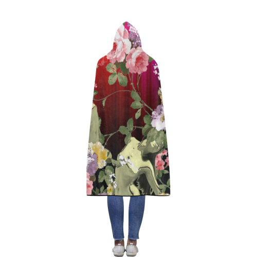 Flora Rainbow Flannel Hooded Blanket 56''x80''