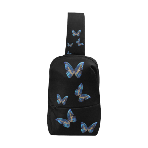Morpho cypris butterflies painting Chest Bag (Model 1678)
