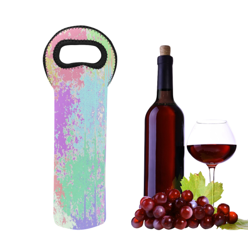 Pastel Paint Splatter Neoprene Wine Bag