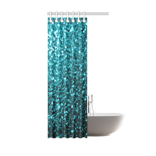 Beautiful Aqua blue glitter sparkles Shower Curtain 36"x72"