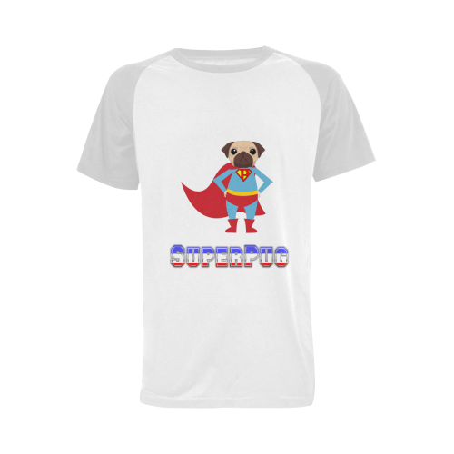 SuperPug Men's Raglan T-shirt (USA Size) (Model T11)