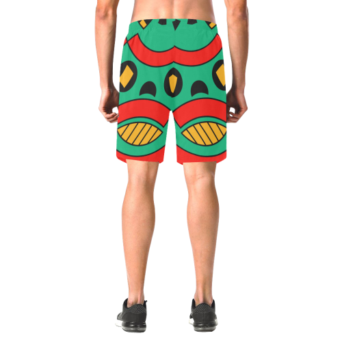 African Scary Tribal Men's All Over Print Elastic Beach Shorts (Model L20)
