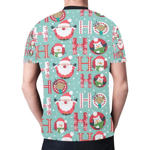 Funny Christmas HOHOHO Santa Claus Pattern New All Over Print T-shirt for Men (Model T45)