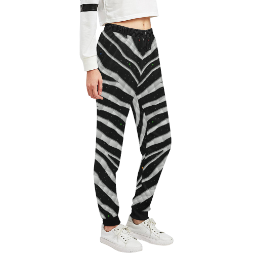 Ripped SpaceTime Stripes - White Unisex All Over Print Sweatpants (Model L11)