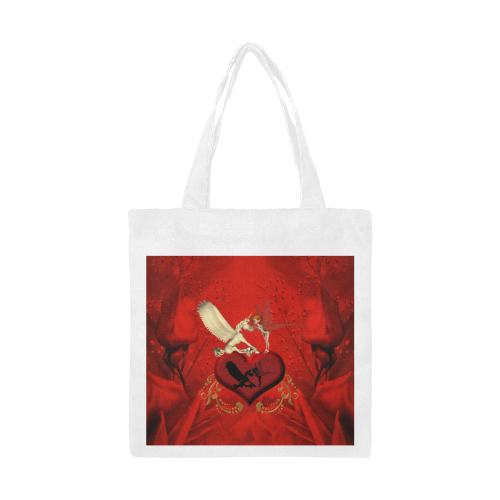 Cute fairy with pegasus Canvas Tote Bag/Small (Model 1700)
