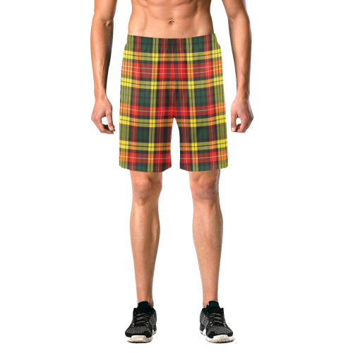 Buchanan Tartan Men's All Over Print Elastic Beach Shorts (Model L20)