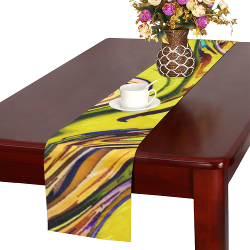 Yellow marble Table Runner 14x72 inch