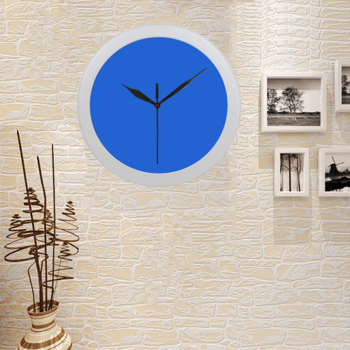 color deep electric blue Circular Plastic Wall clock